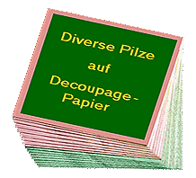 Pilze auf Decoupage-Papier