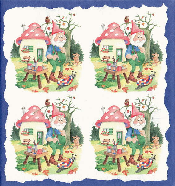 Decoupage-Papier, mittig