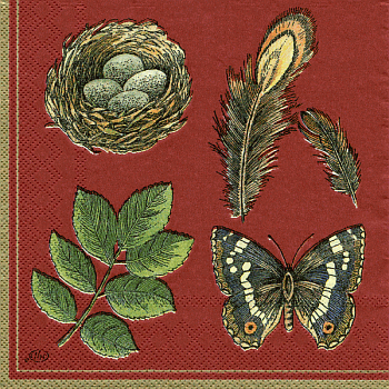 Serviette, ein Viertel