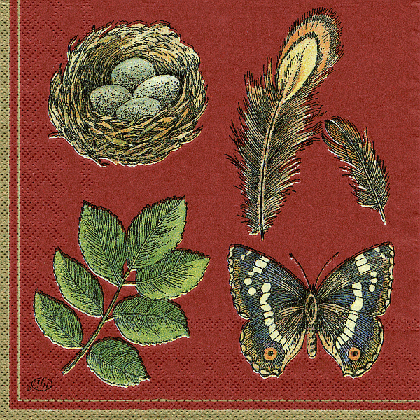 Serviette, ein Viertel
