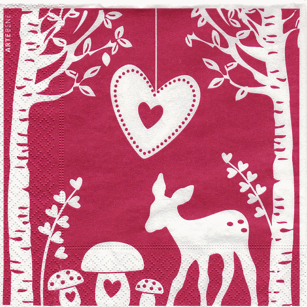 Serviette, ein Viertel