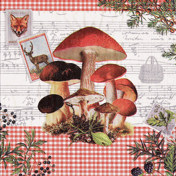 Serviette, ein Viertel