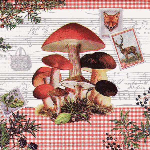 Serviette, ein Viertel