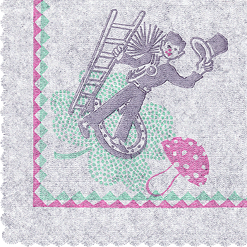 Serviette, ein Viertel