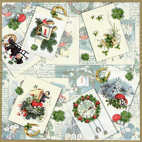 Serviette, ein Viertel