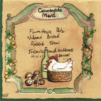 Serviette, ein Viertel