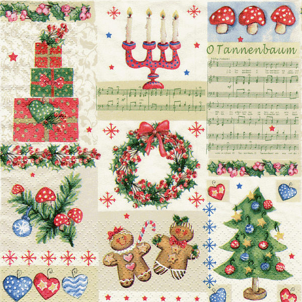 Serviette, ein Viertel