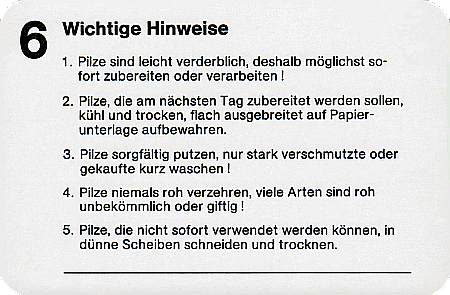 Hinweise und Regeln f&uuml;r den Pilzsammler